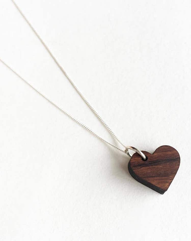 Wood Heart Pendant