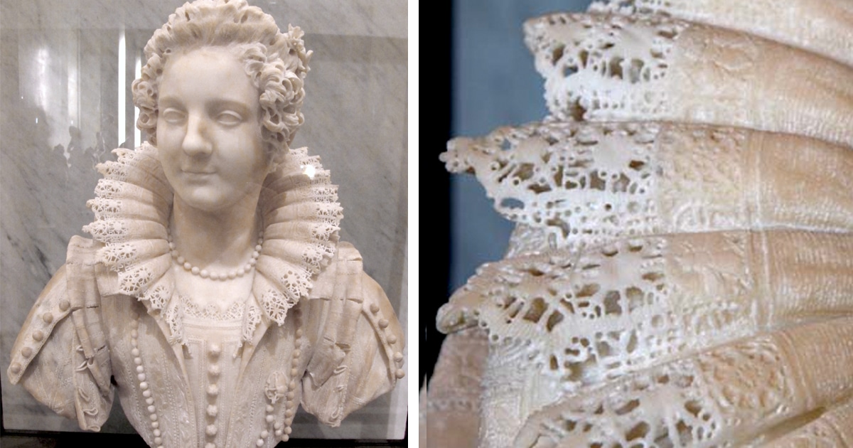 17th-Century Sculpture Mimics Lace Details in Hand-Carved Marble