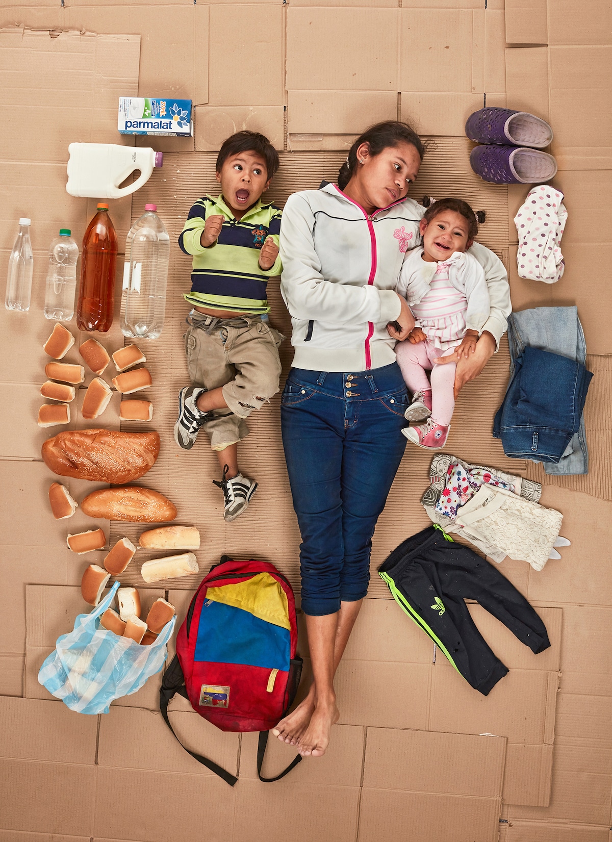 Photograph of Venezuelan Refugee Family by Gregg Segal