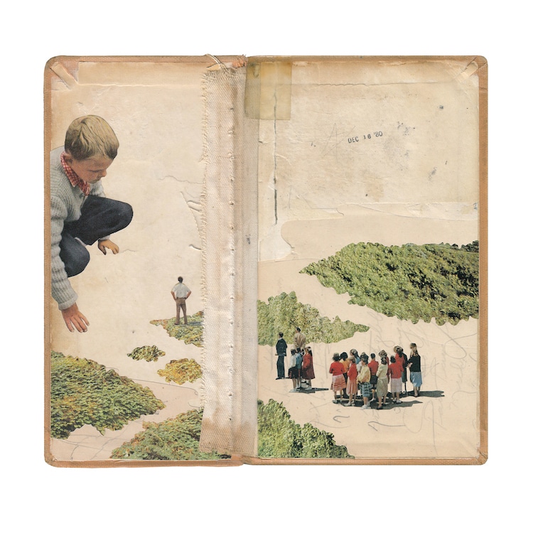 Hollie Chastain Collages con libros y revistas