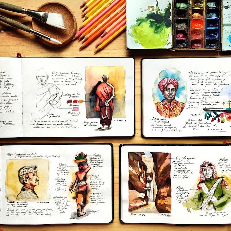 Travel Sketchbook Paintings