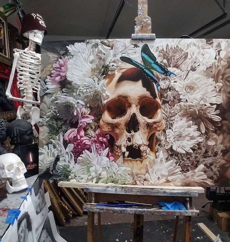 Cam Rackam Skeleton Paintings