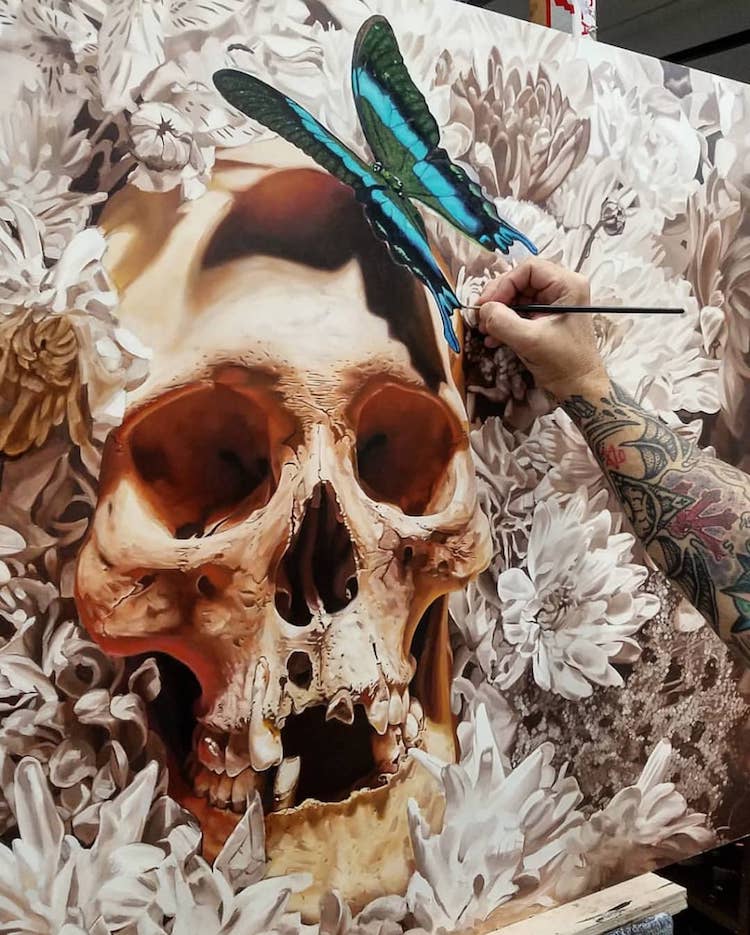 Cam Rackam Skeleton Paintings