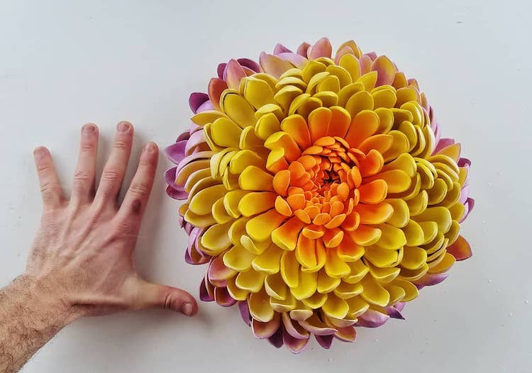 Fiori di argilla realistici, enormi e splendidi di Owen Mann