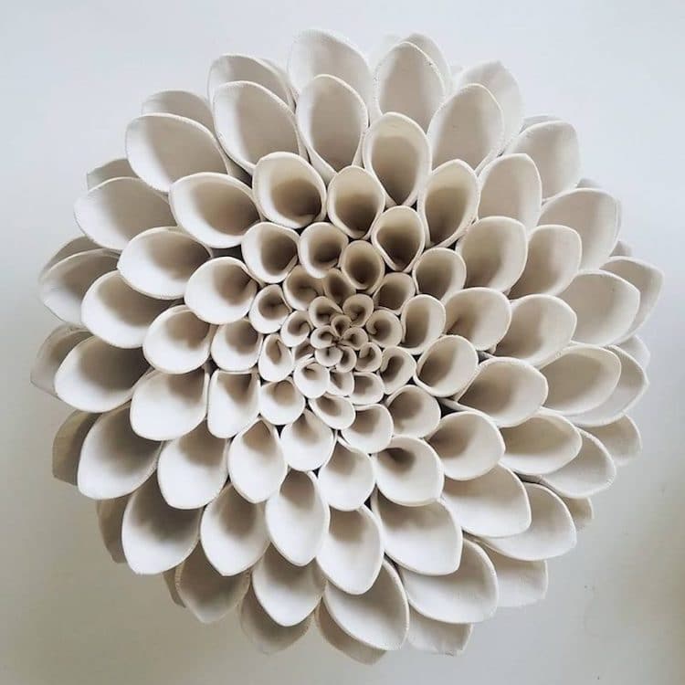 clay sculpture flowers