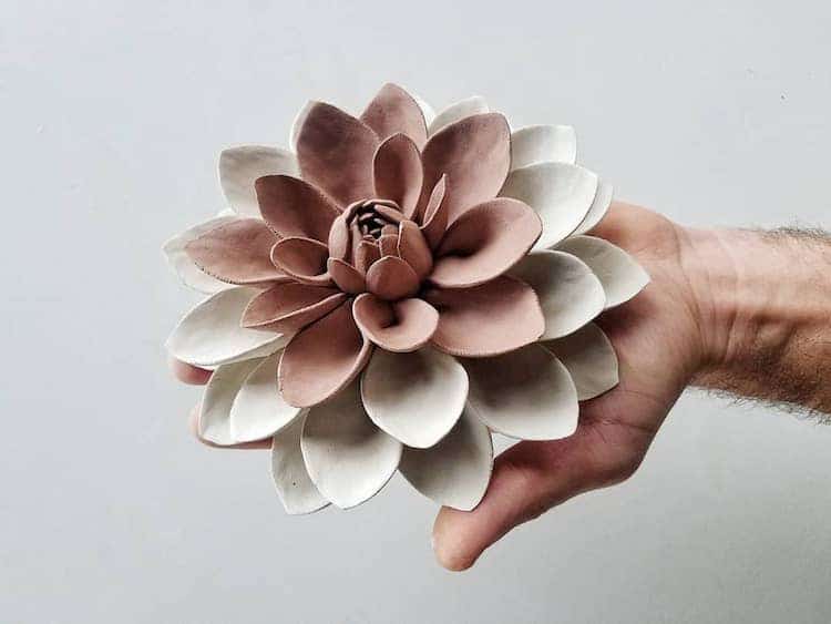 clay sculpture flowers