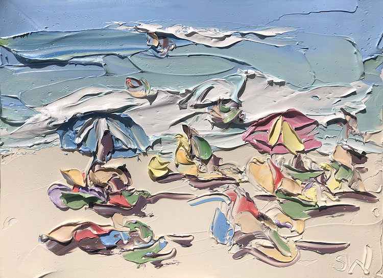 En Plein Air Beach Paintings by Sally West