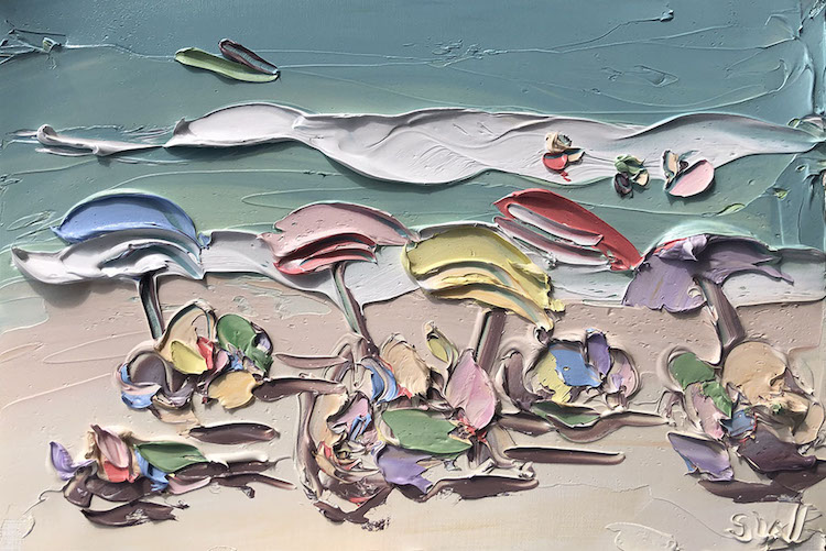 En Plein Air Beach Paintings by Sally West