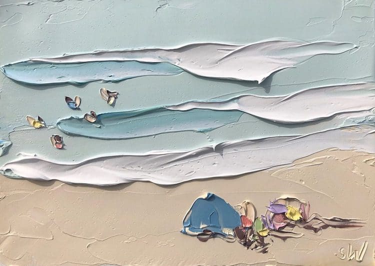 En Plein Air Beach Paintings by Sally West