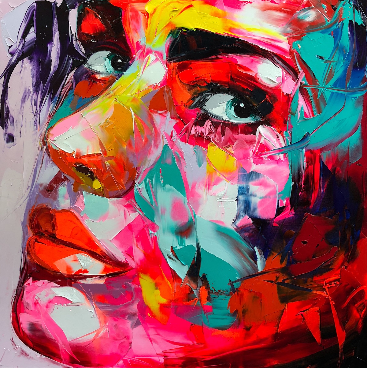 Retrato con cuchillo de paleta por Françoise Nielly