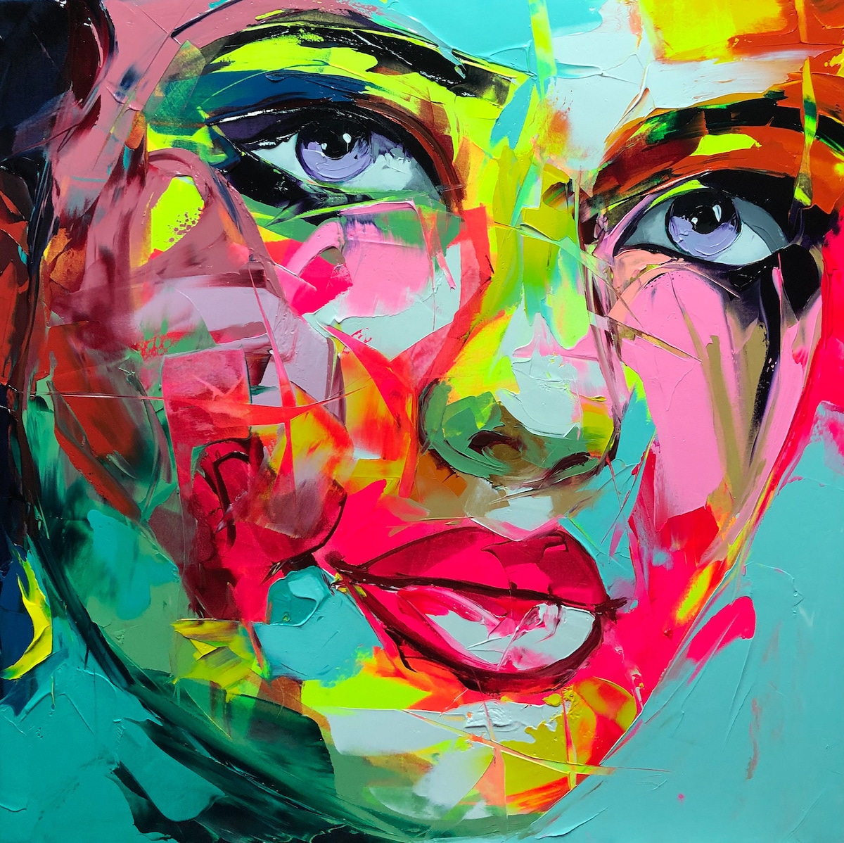 Pintura al óleo hecha con espátula por Françoise Nielly