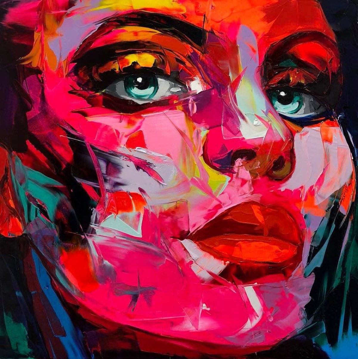 Pintura al óleo hecha con espátula por Françoise Nielly