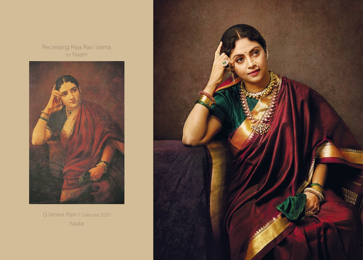 recreacion de pinturas de Raja Ravi Varma