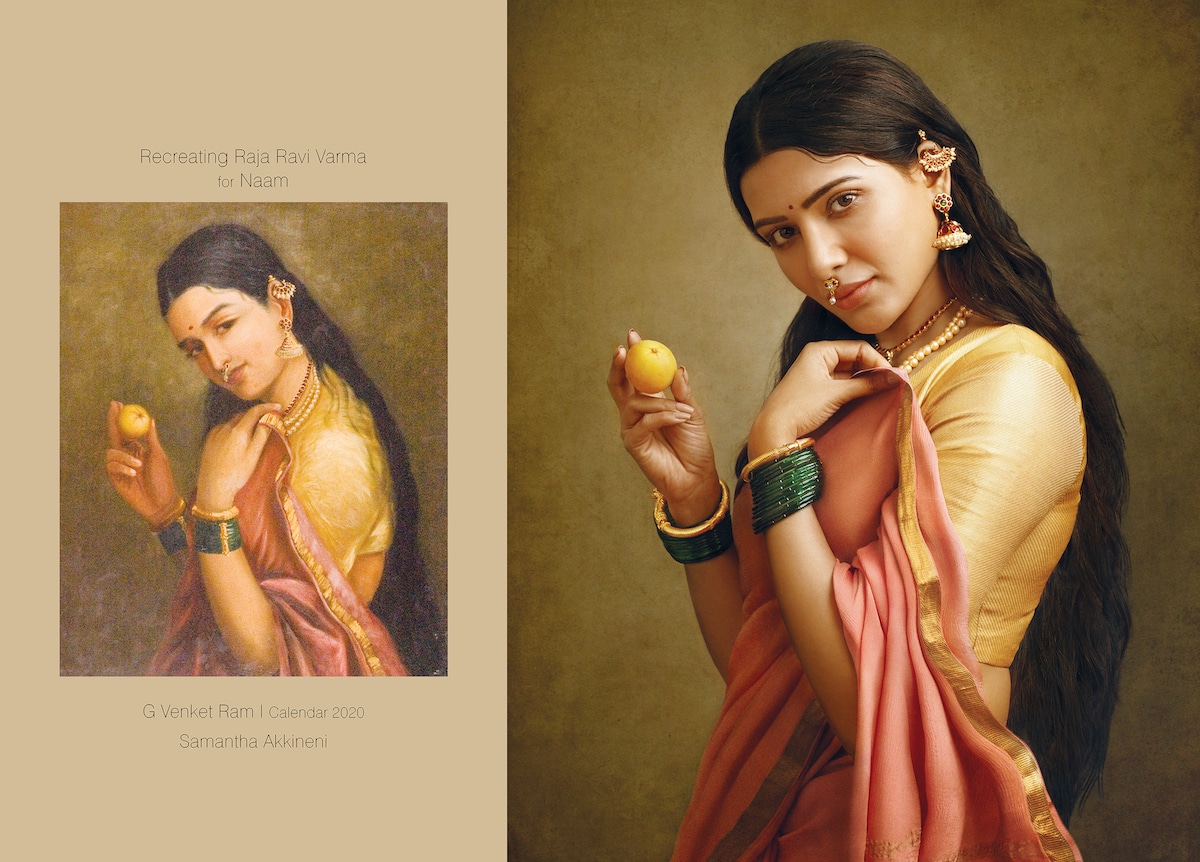 recreacion de pinturas de Raja Ravi Varma