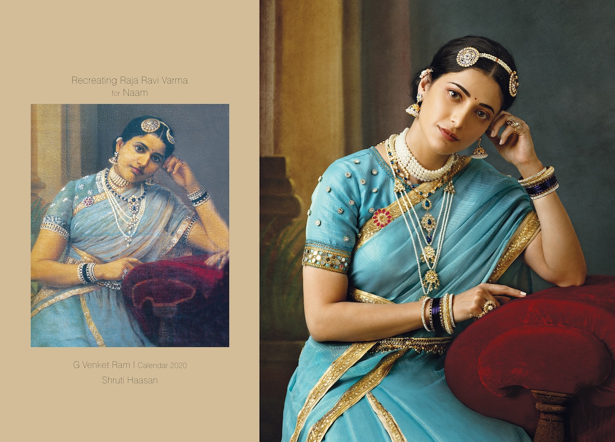 recreacion de pinturas de Raja Ravi Varma