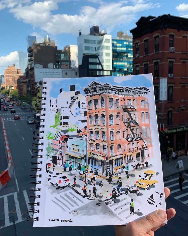 Dessin urbain de la ville de New York