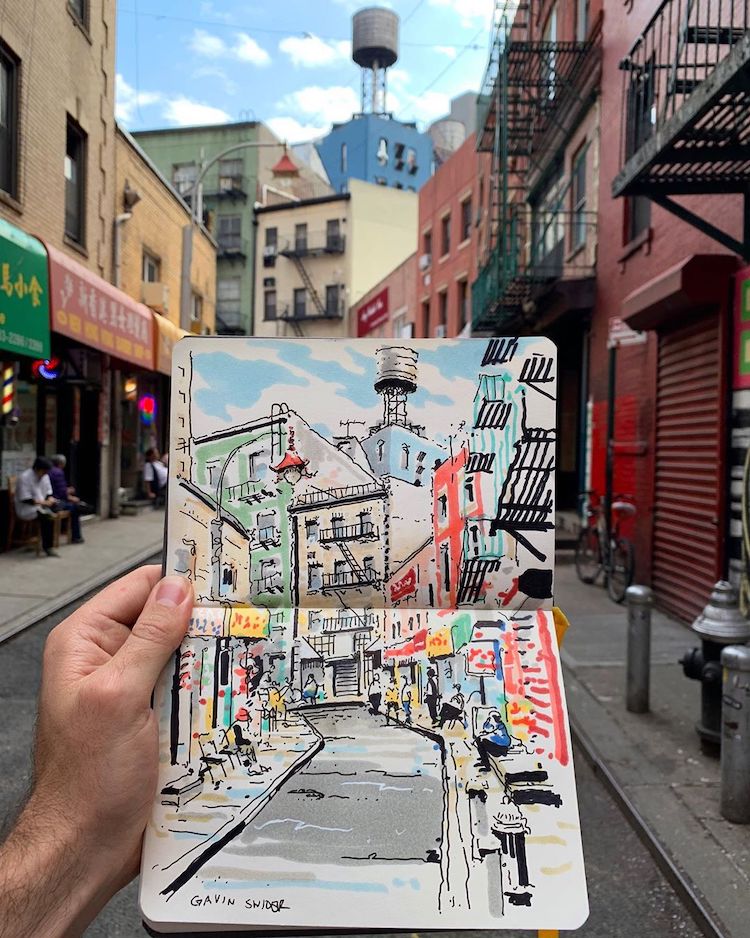 Art Urban Sketching of New York City