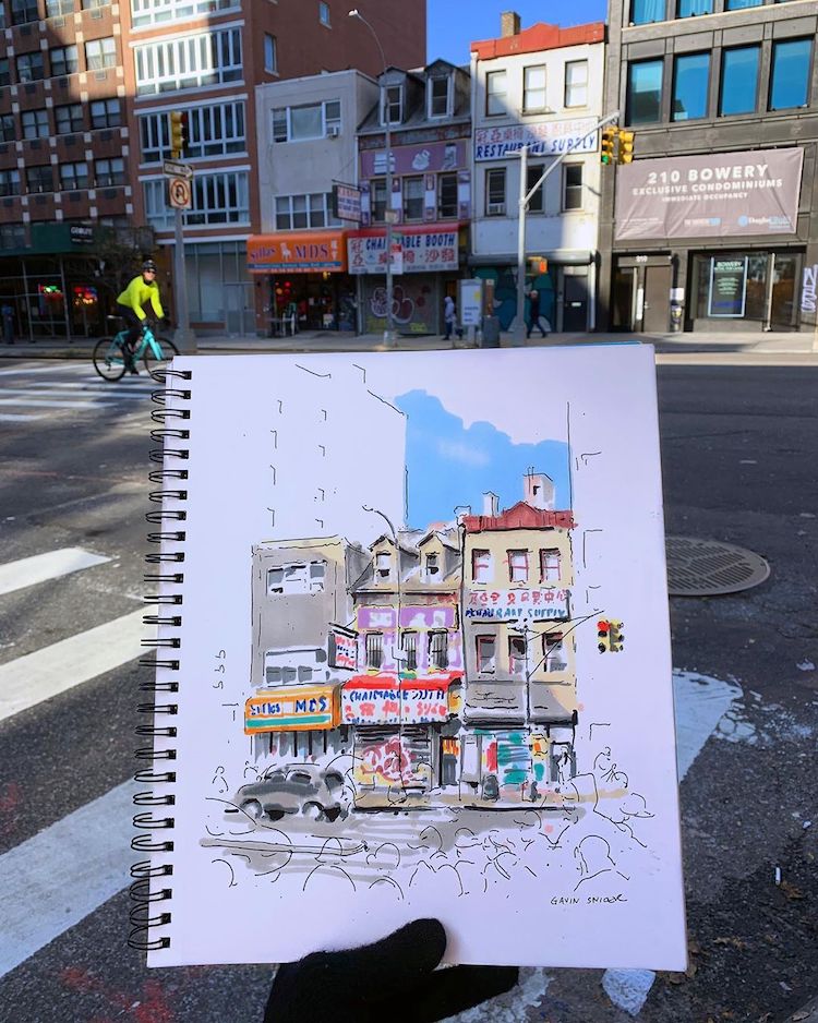 Art Urban Sketching of New York City