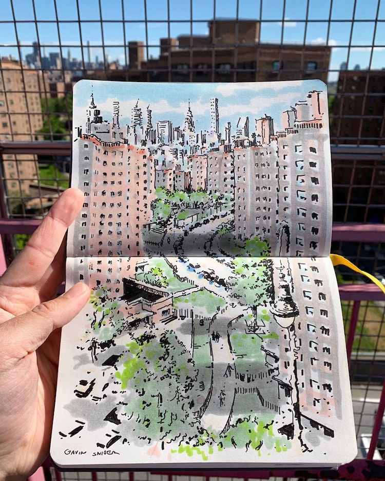 Art Urban Sketching of New York City