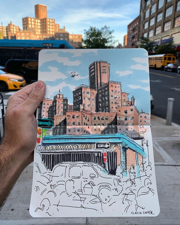 Dessin urbain de la ville de New York