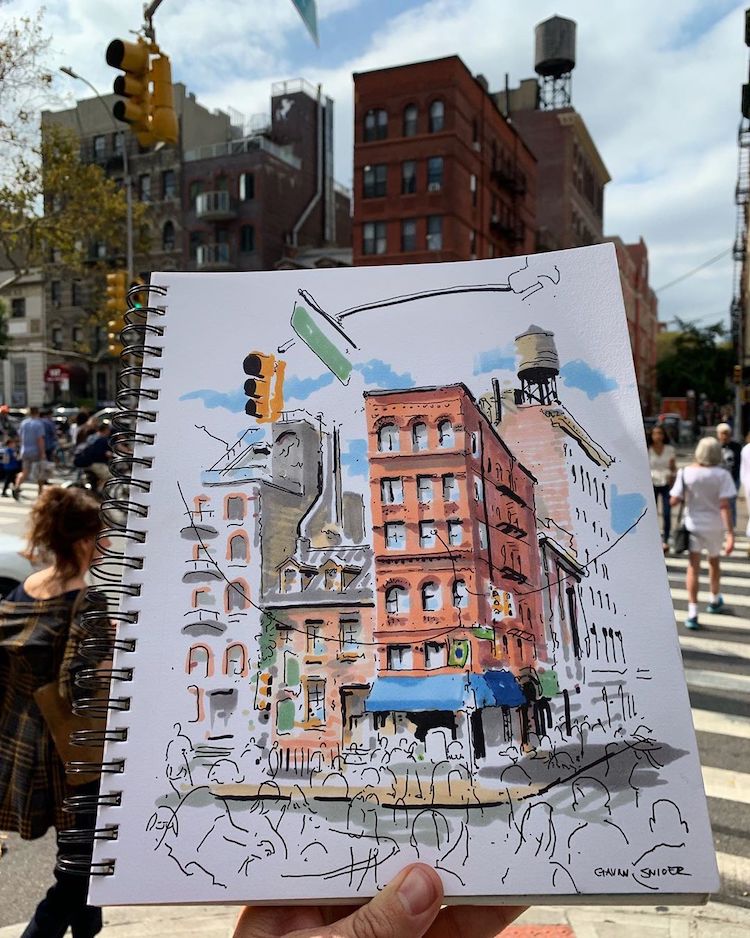 Dessin urbain de la ville de New York