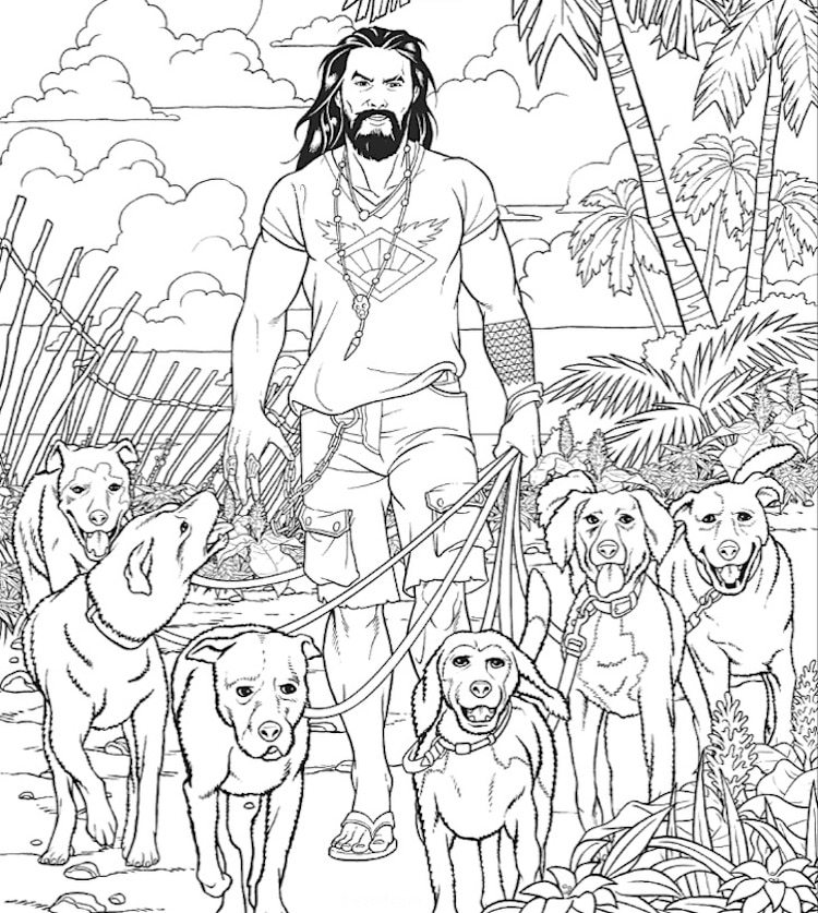 libro para colorear de Jason Momoa