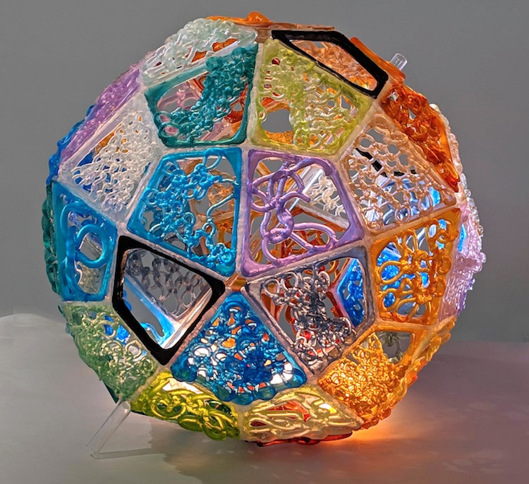 Knitted Glass Art by Carol Milne