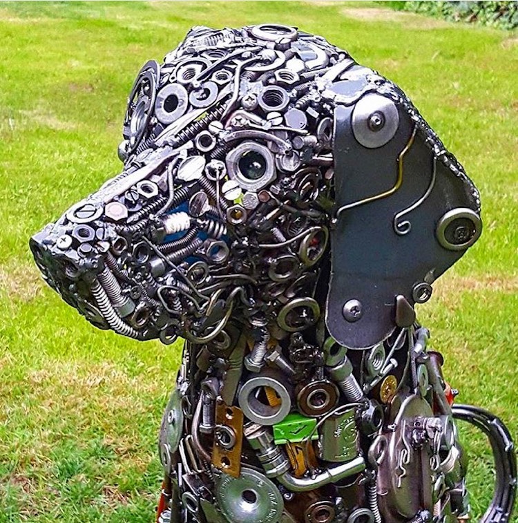 Artist Turns Nuts Bolts and Scrap Metal Into Life-Size Animal Sculptures -  Hue Redner