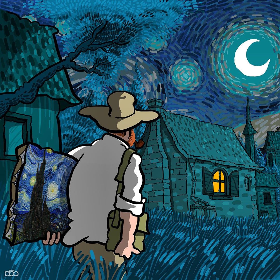 Cómic de Van Gogh por Alireza Karimi Moghaddam