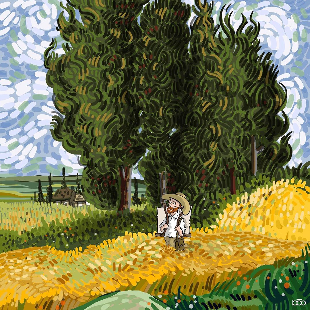 Webcómic de Van Gogh por Alireza Karimi Moghaddam