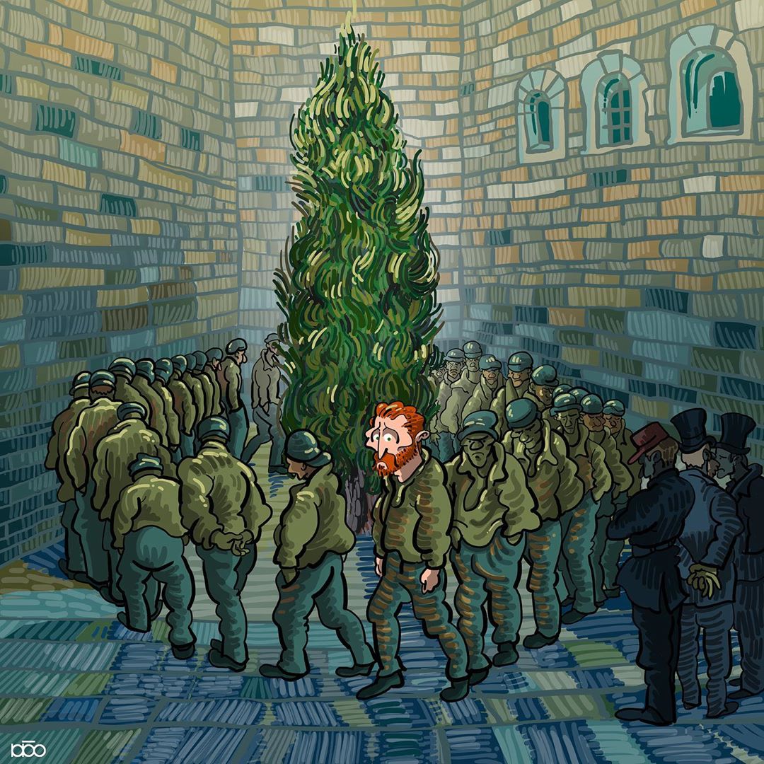 Cómic de Van Gogh por Alireza Karimi Moghaddam