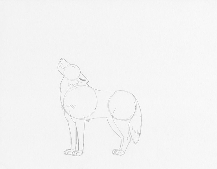 How to Draw a Wolf Howling at the Moon