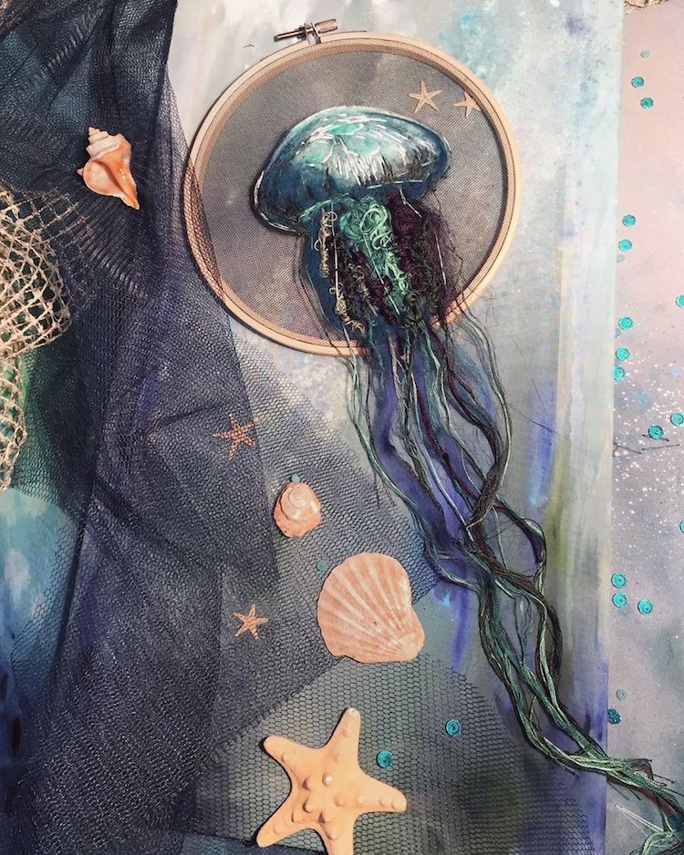 Yuliya Kucherenko bordado de medusa