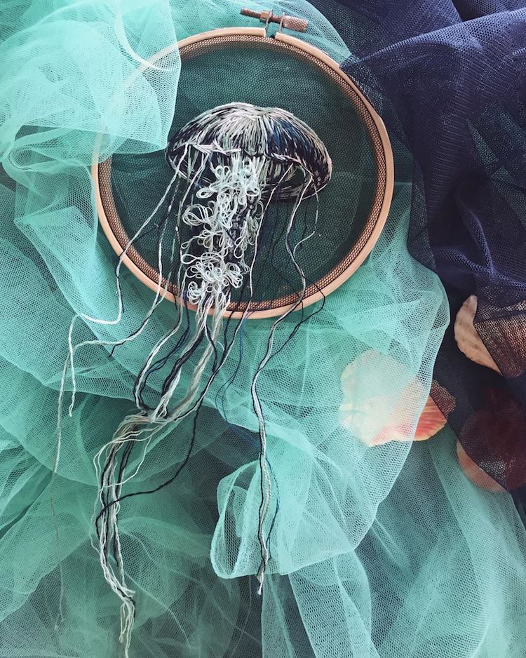 Yuliya Kucherenko Jellyfish Embroidery
