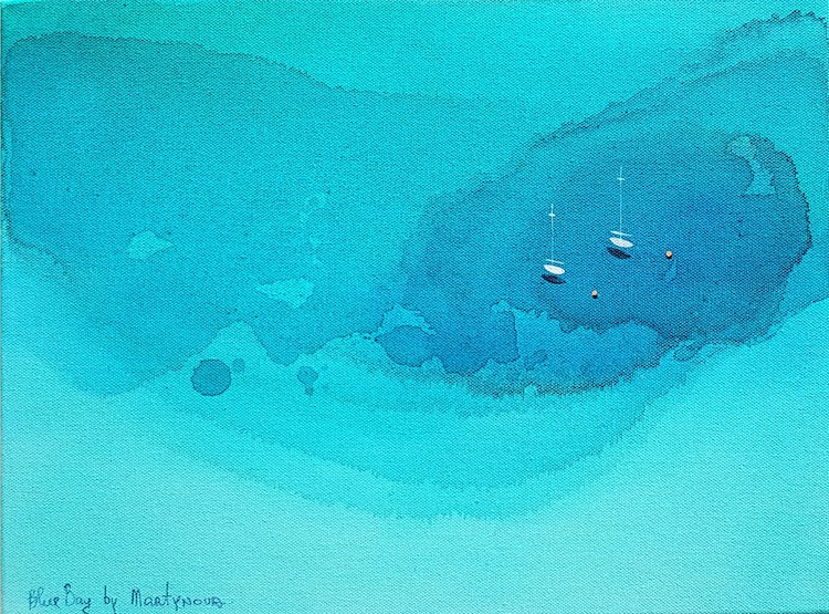 Blue paintings by Yuliya Martynova