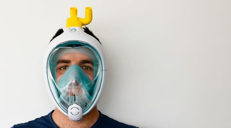 Snorkeling Mask Transformed into C-PAP Mask for Coronavirus Patients