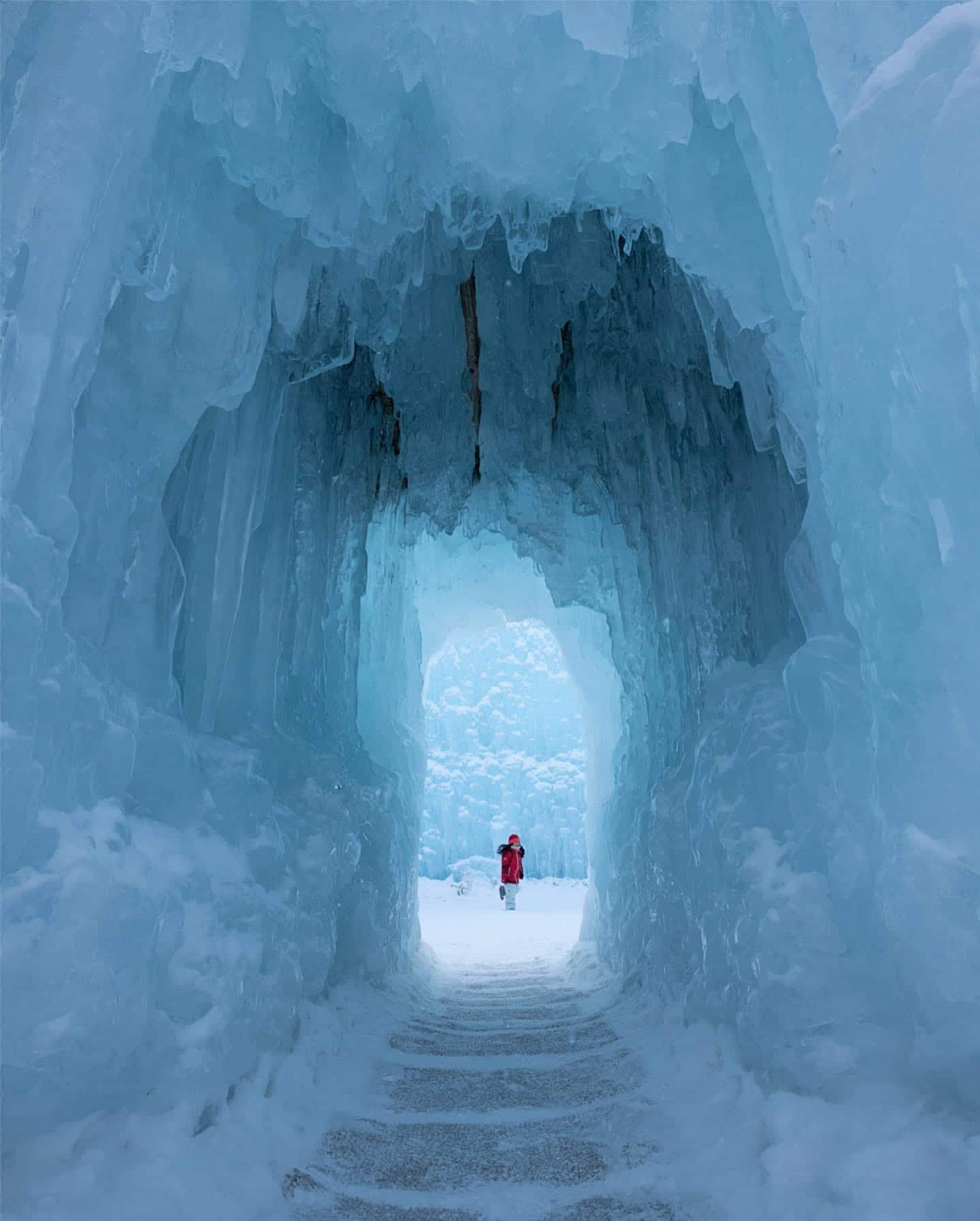 cueva de hielo en Hokkaido