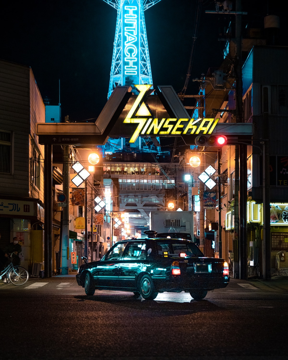 Shinsekai de noche en japon Concurso Japan Lightroom fotografias editadas antes y despues