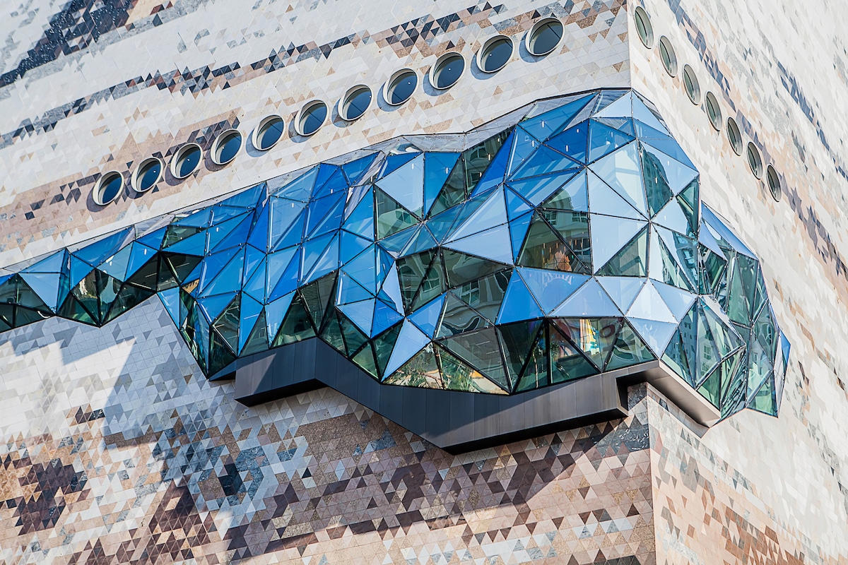 Detail of the Facade of the Galleria Department Store in Gwanggyo, South Korea