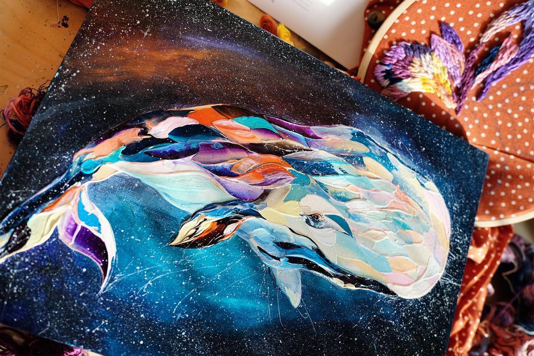 Animal Palette Knife Paintings by Anastasia Ablogina