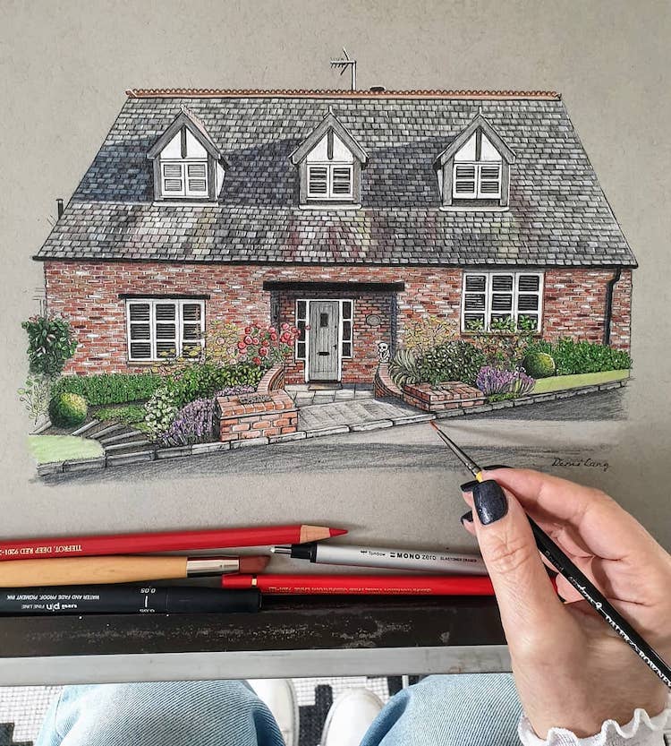 Drawing of English House