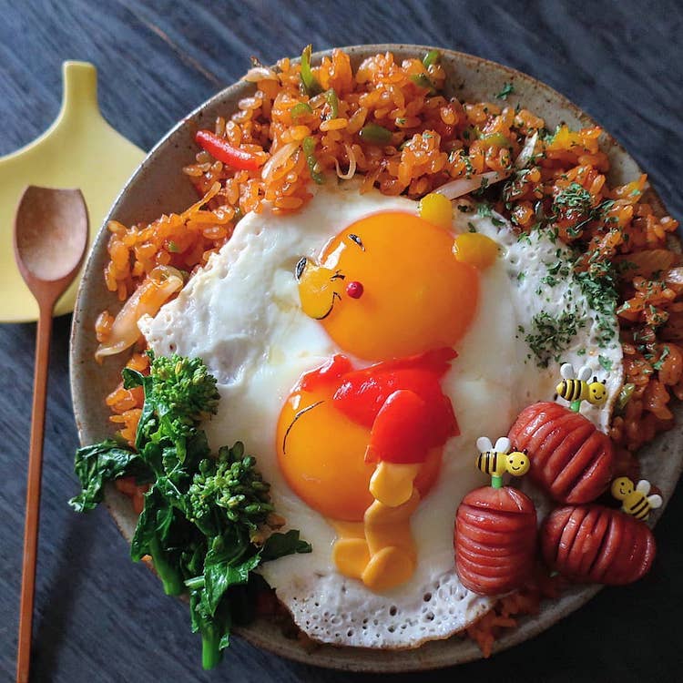 winnie pooh con huevos fritos por Etoni Mama