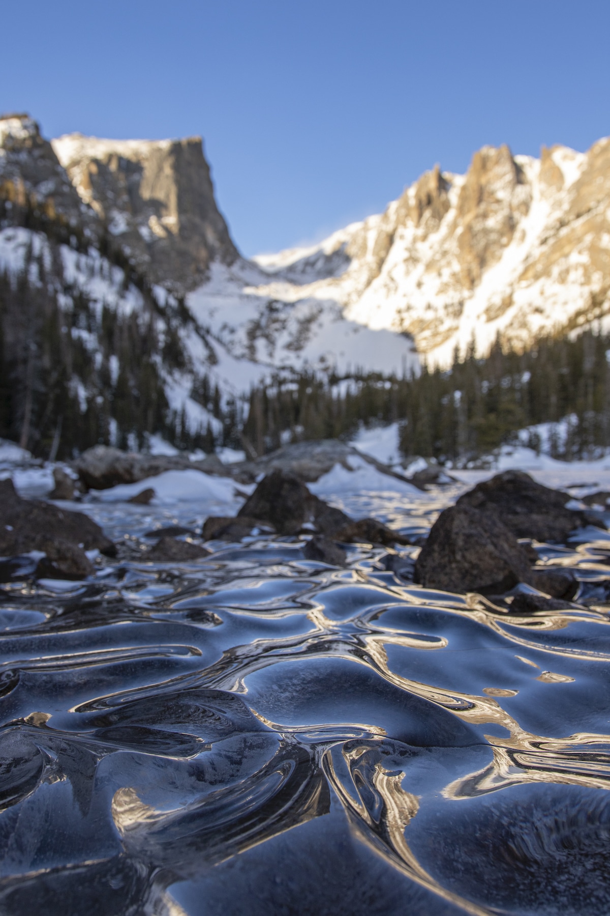 Lake with Frozen Waves