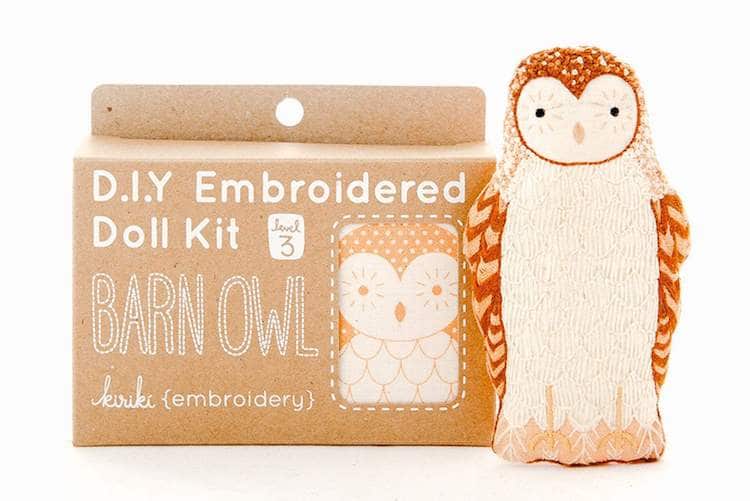 Barn Owl Embroidery Kit by Kiriki Press