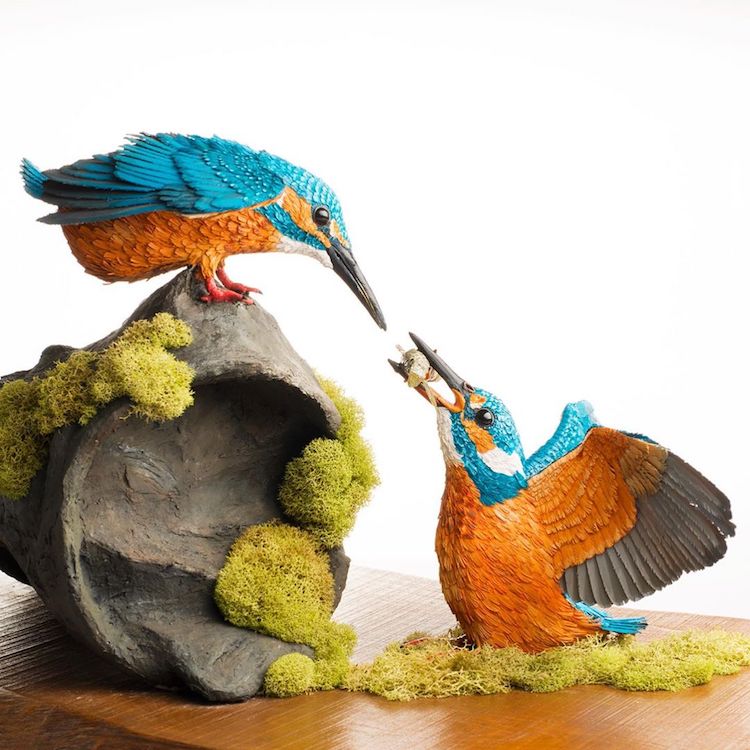 Wild Bird Figurines, Carved Wooden Figurines