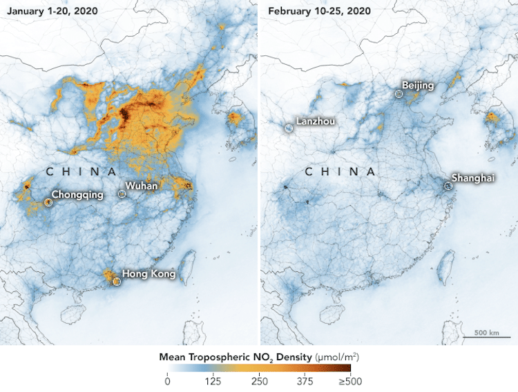 Pollution Drop in China Due to Coronavirus