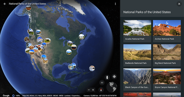 national parks virtual tours google