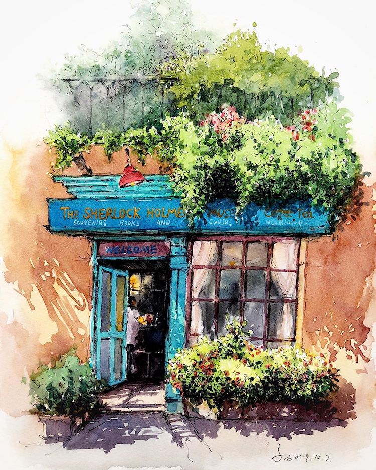 Watercolor Paintings by Qian Shi