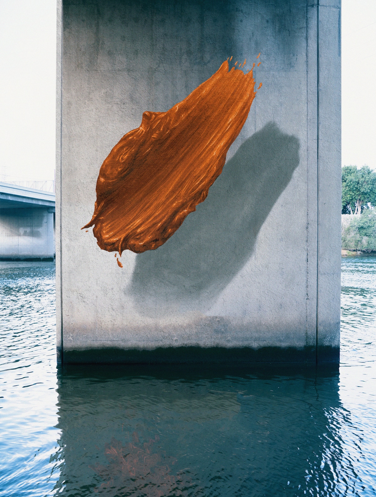 Illusion of a Brushstroke Painted on a Wall