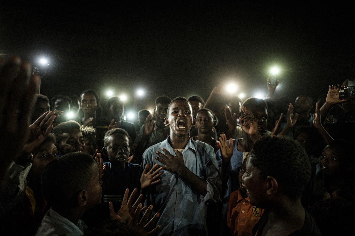 Protesters in the Sudan